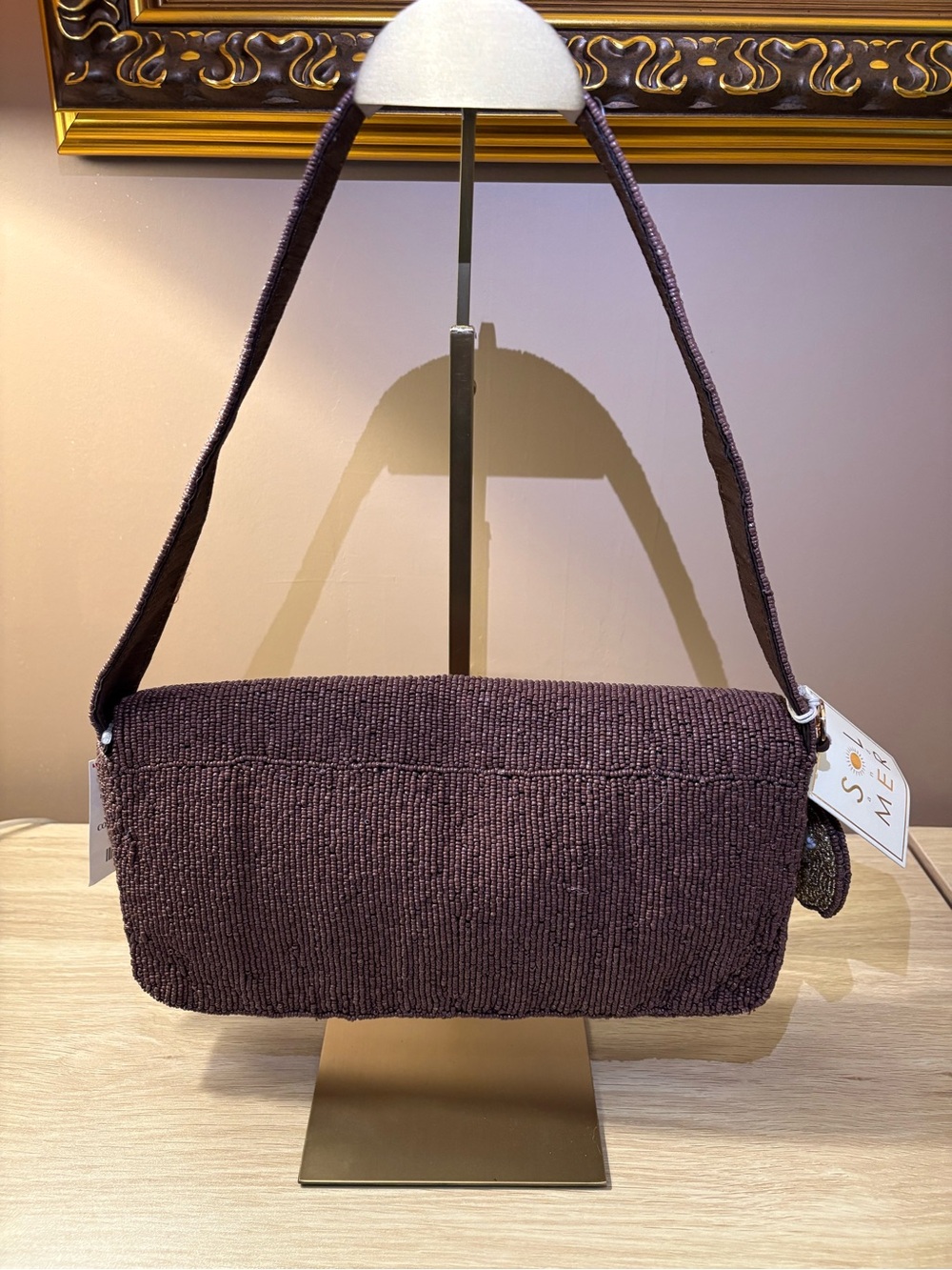 NWT New release!! Beaded brown bag with footballs! - Picture 4 of 10